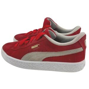 Puma Suede Classic Red Light Grey Kids Sneakers 380561-02 Size 2.5Y School Skate